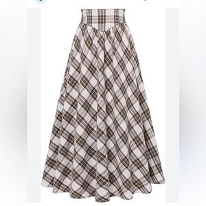 New Skarlett Dackness Medieval Renaissance Victorian Lace Up Plaid Maxi Skirt